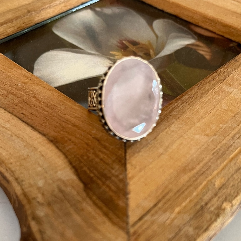 Pink Rose Quartz Women's Ring